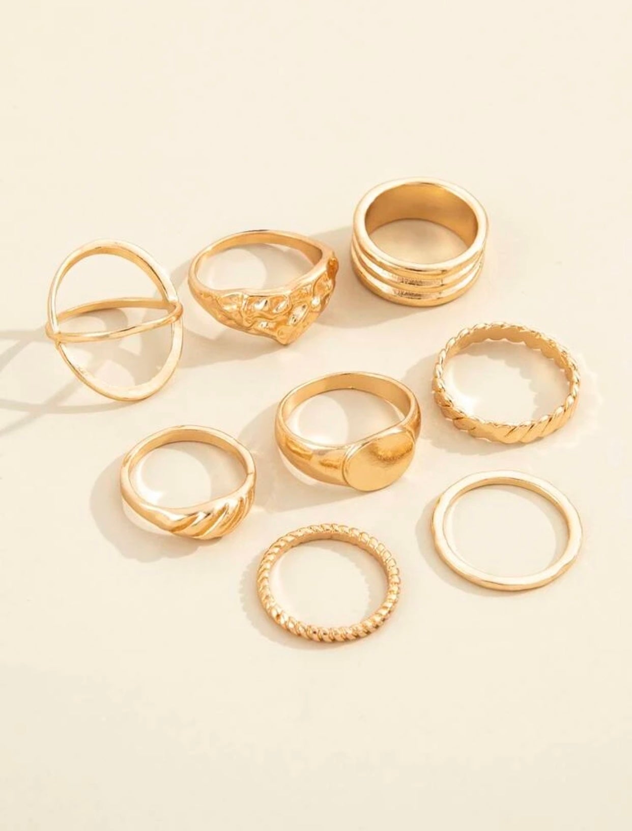 Gold Stackable Rings (8)